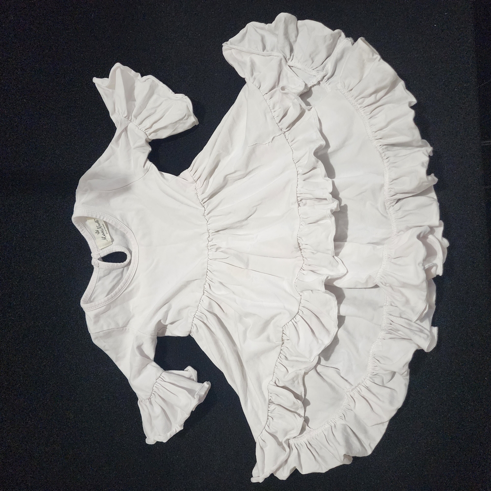 Marie Nicole Kids 5 White Ruffled Dress